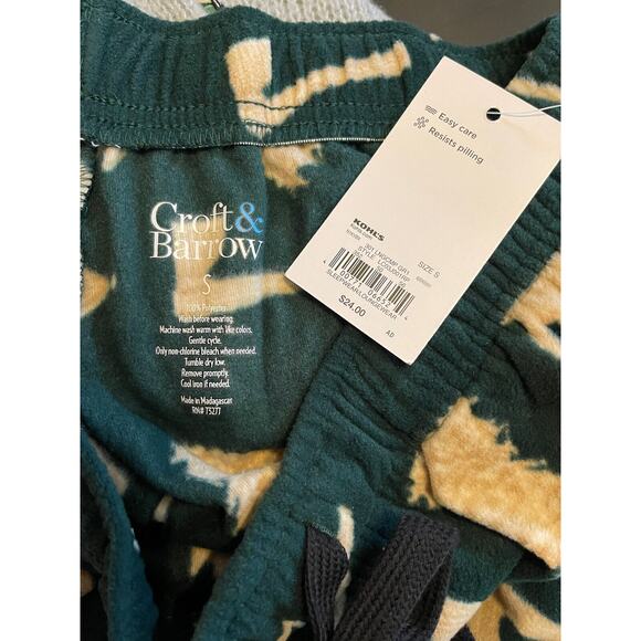 Croft & Barrow Pajama Bottoms Lounge Pants Pockets Mens Small Holiday Trees NEW - Picture 3 of 7